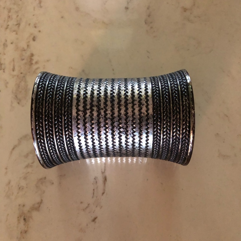 Silver Cuff Bracelet, Statement Bracelet - image 1